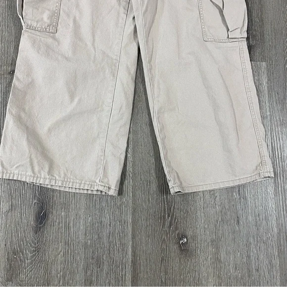 LOVE, FIRE wide leg women’s cargo pants kakis size 15 stretch waist - Picture 5 of 8